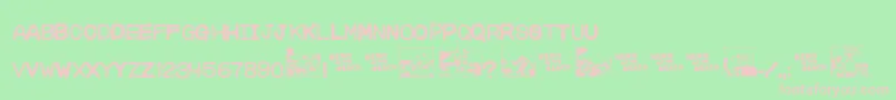 Chara Font – Pink Fonts on Green Background