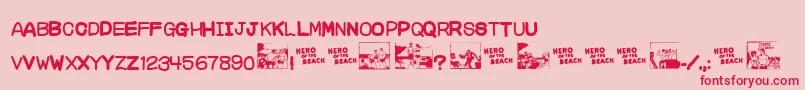 Chara Font – Red Fonts on Pink Background