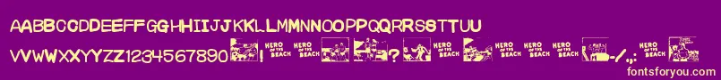 Chara Font – Yellow Fonts on Purple Background