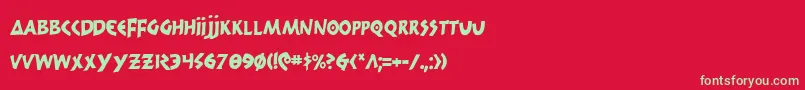 300TrojansCondensed Font – Green Fonts on Red Background