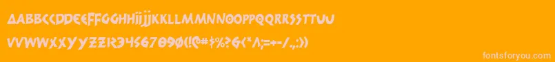 300TrojansCondensed Font – Pink Fonts on Orange Background