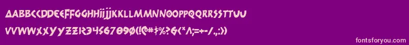 300TrojansCondensed Font – Pink Fonts on Purple Background