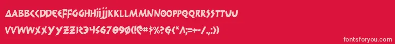 300TrojansCondensed Font – Pink Fonts on Red Background