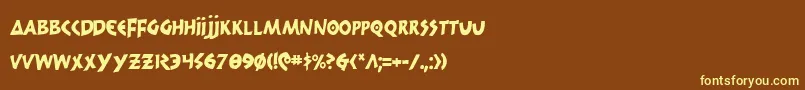 300TrojansCondensed Font – Yellow Fonts on Brown Background