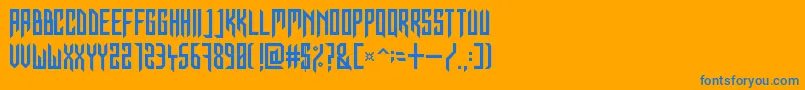 InForTheKillCaps Font – Blue Fonts on Orange Background