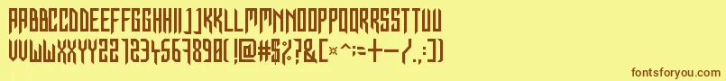 InForTheKillCaps Font – Brown Fonts on Yellow Background