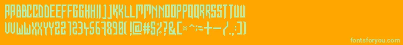 InForTheKillCaps Font – Green Fonts on Orange Background