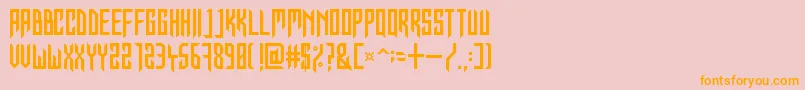 InForTheKillCaps-Schriftart – Orangefarbene Schriften auf rosa Hintergrund