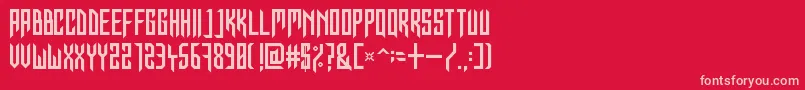 InForTheKillCaps Font – Pink Fonts on Red Background