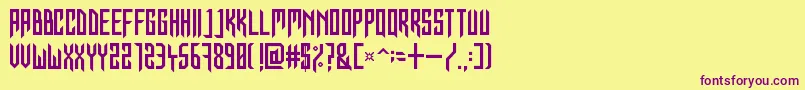 InForTheKillCaps Font – Purple Fonts on Yellow Background