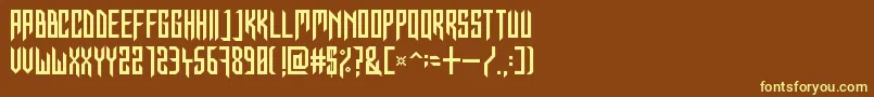 InForTheKillCaps Font – Yellow Fonts on Brown Background