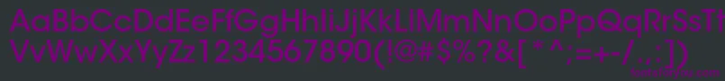 Czcionka ItcavantgardestdMd – fioletowe czcionki na czarnym tle