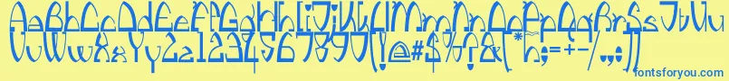 KingthingsStirrup Font – Blue Fonts on Yellow Background