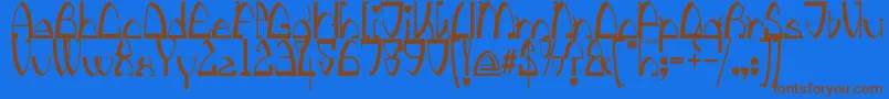 KingthingsStirrup Font – Brown Fonts on Blue Background