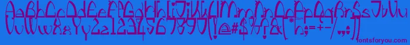 KingthingsStirrup Font – Purple Fonts on Blue Background
