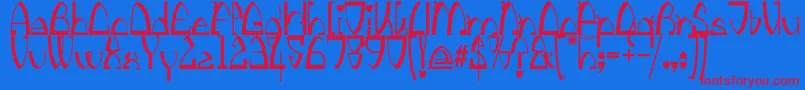 KingthingsStirrup Font – Red Fonts on Blue Background