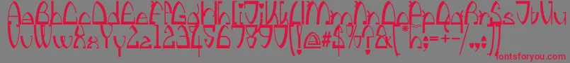KingthingsStirrup Font – Red Fonts on Gray Background