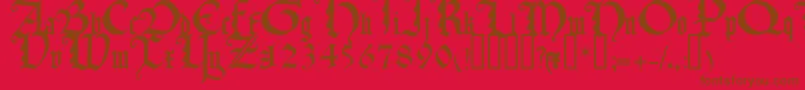 More about TexturaquadrataTM Font TexturaquadrataTM Font – Brown Fonts on Red Background