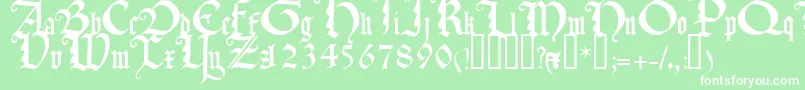 TexturaquadrataTM Font – White Fonts on Green Background