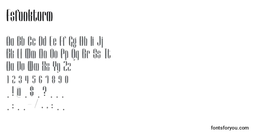 Schriftart Fsfunkturm – Alphabet, Zahlen, spezielle Symbole
