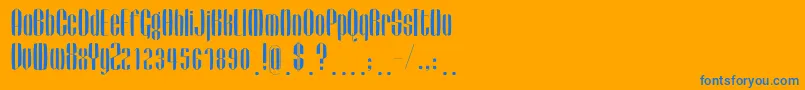 Fsfunkturm Font – Blue Fonts on Orange Background