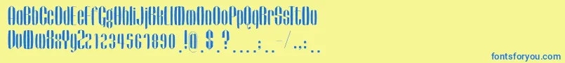 Fsfunkturm Font – Blue Fonts on Yellow Background