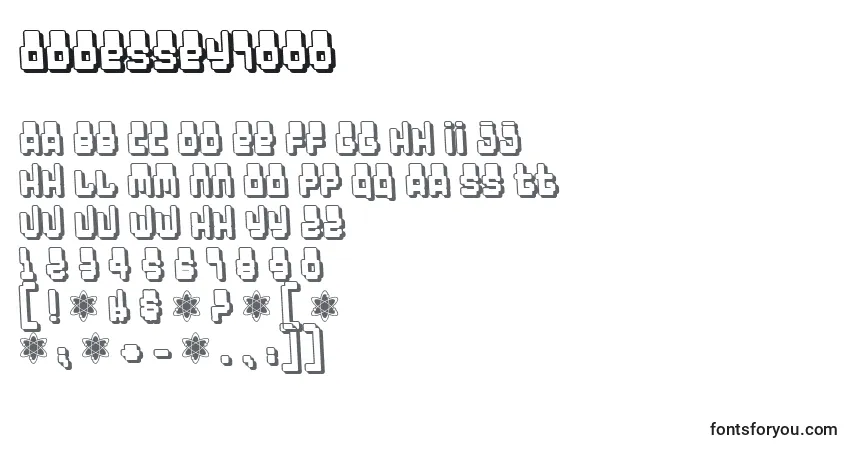 Schriftart Oddessey7000 – Alphabet, Zahlen, spezielle Symbole