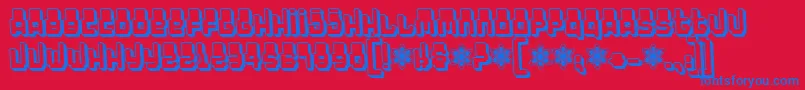 Oddessey7000 Font – Blue Fonts on Red Background