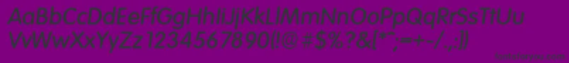 Fonte VolkswagenserialMediumItalic – fontes pretas em um fundo violeta
