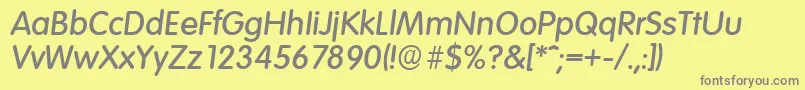 VolkswagenserialMediumItalic Font – Gray Fonts on Yellow Background
