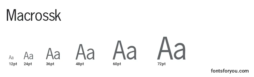 Macrossk Font Sizes