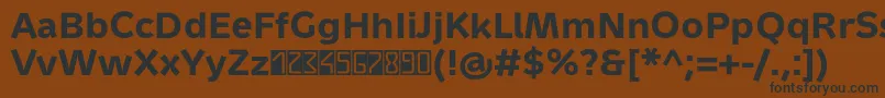 フォントMetrondigitaProBold – 黒い文字が茶色の背景にあります