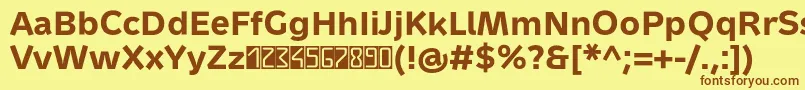 Шрифт MetrondigitaProBold – коричневые шрифты на жёлтом фоне