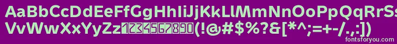 MetrondigitaProBold Font – Green Fonts on Purple Background