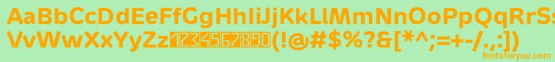 Шрифт MetrondigitaProBold – оранжевые шрифты на зелёном фоне