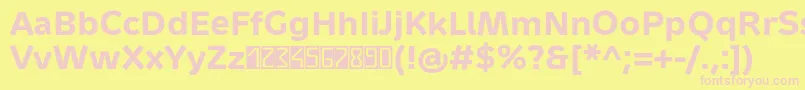 MetrondigitaProBold Font – Pink Fonts on Yellow Background