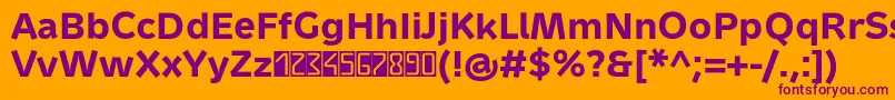 MetrondigitaProBold Font – Purple Fonts on Orange Background