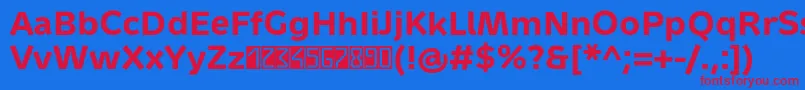 Шрифт MetrondigitaProBold – красные шрифты на синем фоне