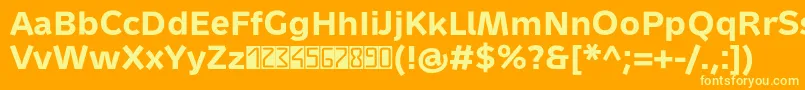 MetrondigitaProBold Font – Yellow Fonts on Orange Background