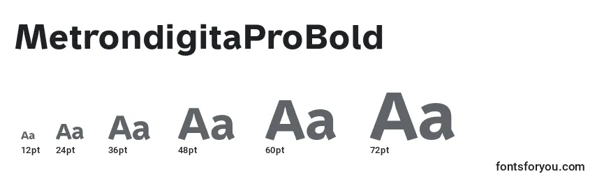MetrondigitaProBold Font Sizes