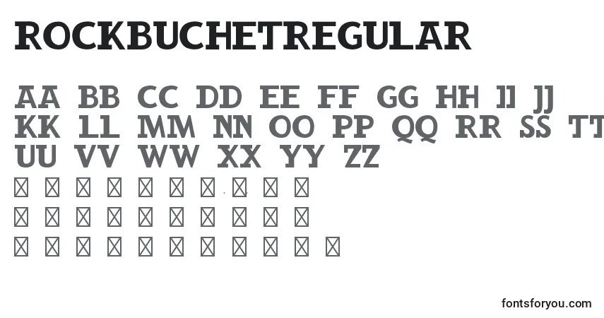 RockbuchetRegular-fontti – aakkoset, numerot, erikoismerkit