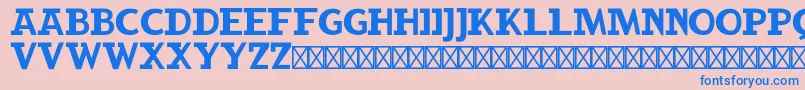 RockbuchetRegular Font – Blue Fonts on Pink Background