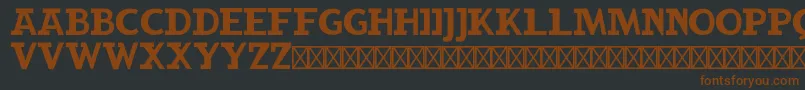 RockbuchetRegular-fontti – ruskeat fontit mustalla taustalla