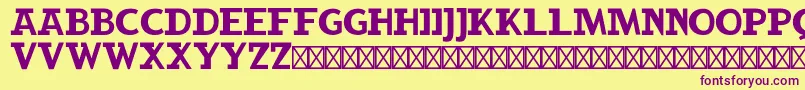 RockbuchetRegular Font – Purple Fonts on Yellow Background