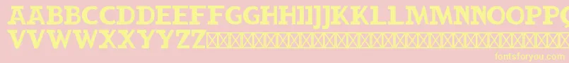 RockbuchetRegular Font – Yellow Fonts on Pink Background