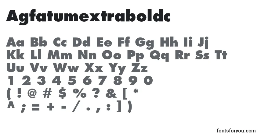 Czcionka Agfatumextraboldc – alfabet, cyfry, specjalne znaki