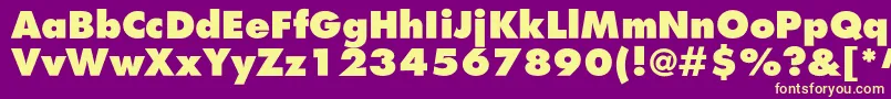 Weitere Informationen zur Agfatumextraboldc-Schriftart Agfatumextraboldc-Schriftart – Gelbe Schriften auf violettem Hintergrund