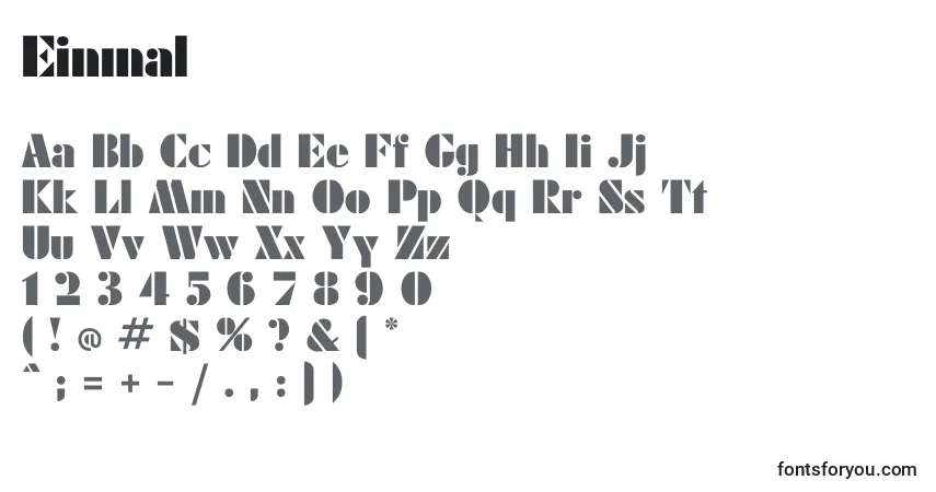 Einmal-fontti – aakkoset, numerot, erikoismerkit