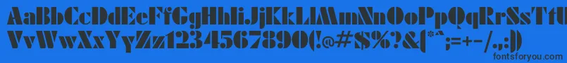 Einmal Font – Black Fonts on Blue Background