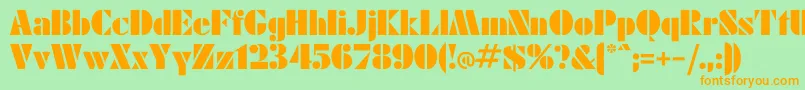 More about Einmal Font Einmal Font – Orange Fonts on Green Background